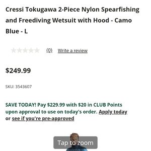 Cressi Tokugawa Camo Blue Wetsuit with Hood 2 Piece Suit